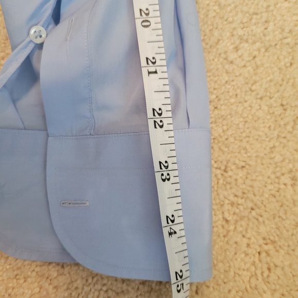Harrods of London Mens Dress Shirt 15.5/39 Medium Blue 200/2 Extra Fine Cotton - Picture 11 of 11